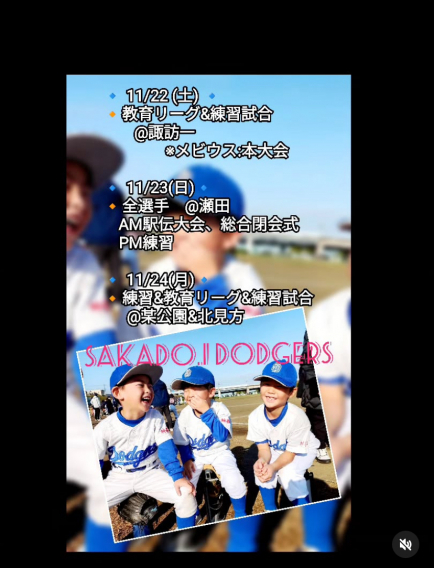 今週（11/22,23,24）の活動予定！！